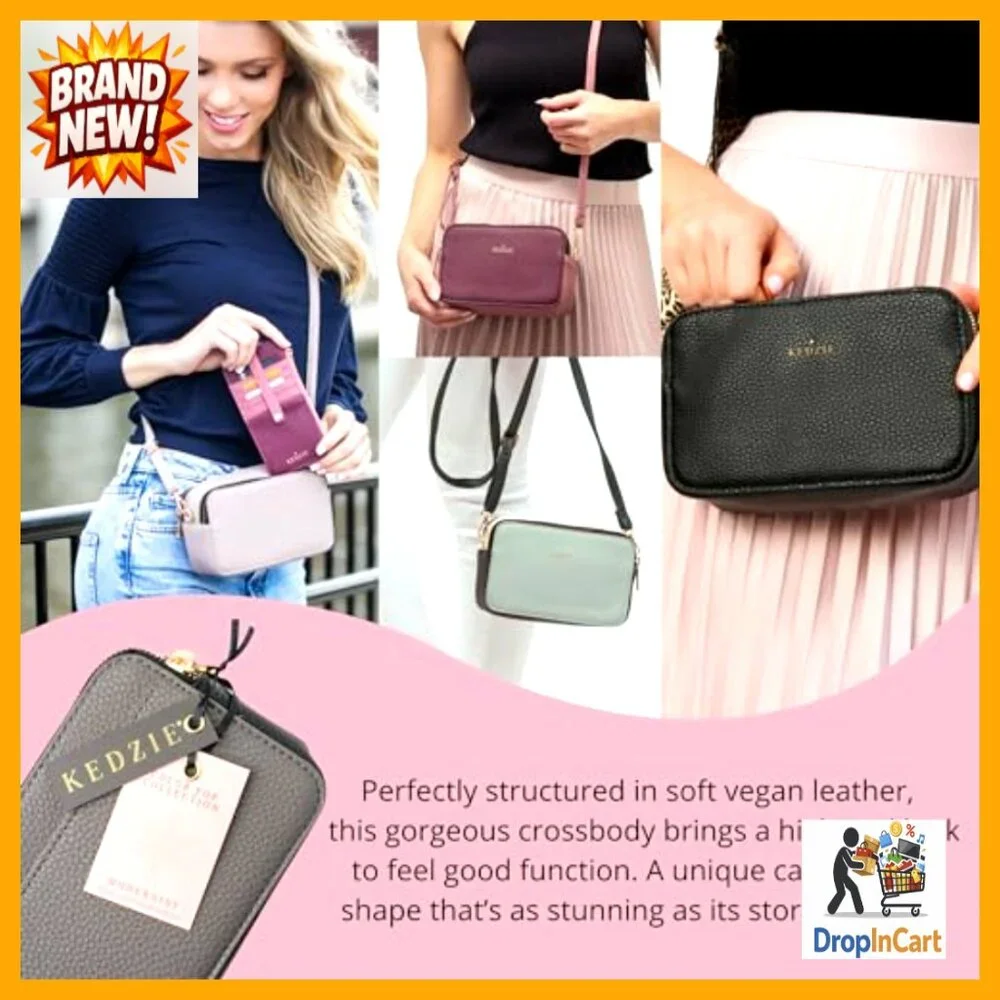 Vegan Leather Crossbody Camera Bag Minimalist Chic Adjustable Strap Everyday_6
